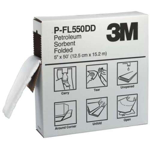 3M Petroleum Sorbent Folded P-FL550DD 127 mm × 15.2 m